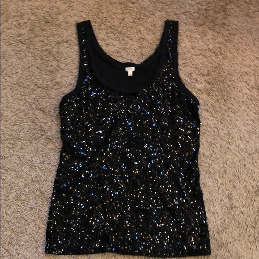 Jcrew Factory black sequin tank. size small.